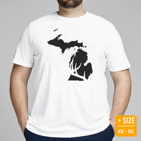 Deer T-Shirt - Buck Shirt - Gifts for Hunters, Outdoorsmen, Campers, Nature Lovers - Michigan T-Shirt - Deer Hunting Shirts - Antler Tee - White, Plus Size