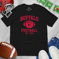 Buffalo Est.1960 T-Shirt - Football Fanatic Vintage Graphic Shirt: Retro Style, Ideal Gifts for Football Fans - Game Day Shirt - Black