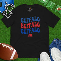 Buffalo Football Fanatic Vintage Graphic T-Shirt: Retro Style, Ideal Gift for Football Fans - Game Day Tee - Buffalo Team Mascot Shirt - Black