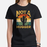 Camping & Hiking Shirt - Presents, Gift Ideas for Campers, Hikers, Nature Lovers - Happy Camper Tee - Cactus Shirt - Not A Hugger T-Shirt - Black, Women