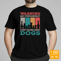 Canine Themed Clothes & Attire - Funny Dog Tee Shirt For Humans - Presents for Dog Moms & Dads - May Start Talking About Dogs T-Shirt - Black, Plus Size