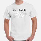 Cat Clothes & Attire - Funny Cat Dad Definition T-Shirt - Father's Day Gift Ideas, Presents For Cat Lovers & Owners - White, Men