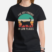 Cat Clothes & Attire - Funny Kitten Cat Dad & Mom T-Shirts - Gift Ideas, Presents For Cat Lovers - I've Got Friends In Low Places Tee - Black, Women