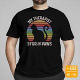 Cat Clothes & Attire - Funny Kitten Cat Dad & Mom Tee Shirts - Gift Ideas For Cat Lovers - My Therapist Has Purr And Paws T-Shirt - Black, Plus Size