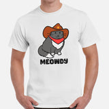 Cat Clothes & Attire - Funny Kitten Cat Dad & Mom Tee Shirts - Gift Ideas, Presents For Cat Lovers - Meowdy T-Shirt - White, Men