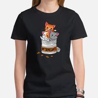 Cat Clothes & Attire - Funny Kitten Cat Dad & Mom Tee Shirts - Gift Ideas, Presents For Cat Lovers, Owners - Anti-Depressants T-Shirt - Black, Women