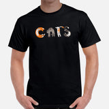 Cat Clothes & Attire - Funny Kitten Cat Dad & Mom Tee Shirts - Gift Ideas, Presents For Cat Lovers & Owners - Cats Alphabet T-Shirt - Black, Men