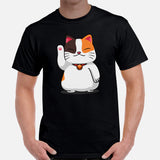 Cat Clothes & Attire - Funny Kitten Cat Dad & Mom Tee Shirts - Gift Ideas, Presents For Cat Lovers & Owners - Kawaii Calico Cat T-Shirt - Black, Men