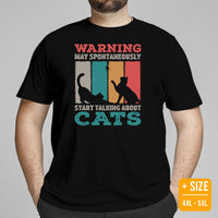 Cat Clothes & Attire - Funny Kitten Cat Dad & Mom Tee Shirts - Presents, Gift Ideas For Cat Lovers - May Start Talking About Cats Shirt - Black, Plus Size