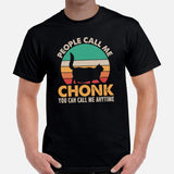 Cat Clothes & Attire - Funny Kitten Cat Dad & Mom Tee Shirts - Presents, Gift Ideas For Cat Lovers - People Call Me Chonk T-Shirt - Black, Men