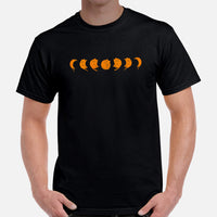 Cat Clothes & Attire - Funny Kitten Cat Mom & Dad Tee Shirts - Presents, Gift Ideas For Cat Lovers - Moon Phases Cat Inspired T-Shirt - Black, Men
