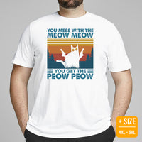 Cat Themed Clothes & Attire - Funny Cat Mom & Dad Tee Shirts - Presents, Gift Ideas For Cat Lovers - Don't Mess With The Meow T-Shirt - White, Plus Size