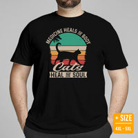 Cat Themed Clothes & Attire - Funny Kitten Cat Dad & Mom Tee Shirts - Gift Ideas, Presents For Cat Lovers - Cats Heal The Soul T-Shirt - Black, Plus Size