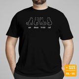 Cat Themed Clothes & Attire - Funny Kitten Cat Dad & Mom Tee Shirts - Presents, Gift Ideas For Cat Lovers - Un Deux Trois Cat T-Shirt - Black, Plus Size