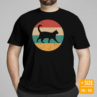 Cat Themed Clothes & Attire - Funny Kitten Cat Dad & Mom Tee Shirts - Presents, Gift Ideas For Cat Lovers - Vintage Cat T-Shirt - Black, Plus Size