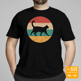 Cat Themed Clothes & Attire - Funny Kitten Cat Dad & Mom Tee Shirts - Presents, Gift Ideas For Cat Lovers - Vintage Cat T-Shirt - Black, Plus Size