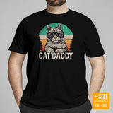 Cat Themed Clothes & Attire - Funny Kitten Cat Dad Tee Shirts - Presents, Gift Ideas For Cat Lovers & Owners - Cat Daddy T-Shirt - Black, Plus Size