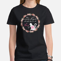 Cat Themed Clothes & Attire - Funny Kitten Cat Mom Tee Shirts - Presents, Gift Ideas For Cat Lovers - The More I Love My Cat T-Shirt - Black, Women