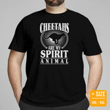 Cheetahs Are My Spirit Animal T-Shirt - Panthera, Felid, Feline, Wild Big Cats Shirt - Gift for Cheetah Lovers - Team Mascot Tee - Black, Plus Size