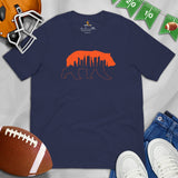 Chicago T-Shirt - Illinois Shirt - Game Day Shirt - Vintage Football Shirt - Gift for Football Fan - Bear T-Shirt - Chicago Skyline Shirt - Navy