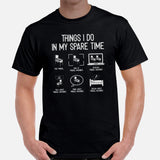 Christmas & Birthday Gaming Gift for Him & Her, A Typical Gamer - Pinball Arcade Video Game Shirt - Things I Do In My Spare Time Shirt - Black, Men