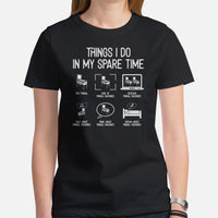 Christmas & Birthday Gaming Gift for Him & Her, A Typical Gamer - Pinball Arcade Video Game Shirt - Things I Do In My Spare Time Shirt - Black, Women