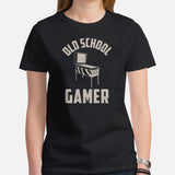 Christmas & Birthday Gift for Him & Her, A Typical Gamer - Arcade Video Game T-Shirt - Pinball Wizard Shirt - Old School Gamer Shirt - Black, Women