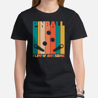 Christmas & Birthday Gift for Him & Her, A Typical Gamer - Arcade Video Game T-Shirt - Retro Pinball Flippin' Awesome Aesthetic Shirt - Black, Women