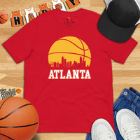 Atlanta Shirt - Georgia T-Shirt - Retro Basketball Shirt - Game Day Shirt - Basketball Graphic T-Shirt - Gift for Basketball Player & Lover - Red