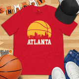 Atlanta Shirt - Georgia T-Shirt - Retro Basketball Shirt - Game Day Shirt - Basketball Graphic T-Shirt - Gift for Basketball Player & Lover - Red