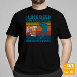 Christmas Gift Ideas for Basketball Lovers, Coach & Player, Beer Lovers - Game Outfit - I Like Basketball & Beer & Maybe 3 People Tee - Black, Plus Size