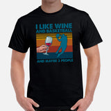 Christmas Gift Ideas for Basketball Lovers, Coach & Player, Wine Lovers - Game Outfit - I Like Basketball & Wine & Maybe 3 People Tee - Black, Men