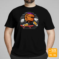 Christmas Gift Ideas for Skateboarders, Basketball Lovers, Coach & Players - Senior Night, Game Outfit & Attire - Skating Ball T-Shirt - Black, Plus Size