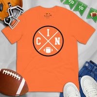 CIN T-Shirt - Cincinnati T-Shirt - Ohio State Tee - Game Day Shirt - Football Tee - Vintage Football Shirt - Gift for Football Fan & Lover - Orange