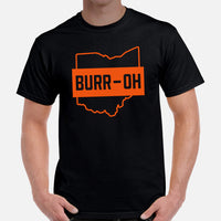 Cincinnati Football Fanatic Vintage Graphic T-Shirt: Retro Style, Ideal Gift for Football Enthusiasts & Fans - Burr Oh Game Day Shirt - Black, Men