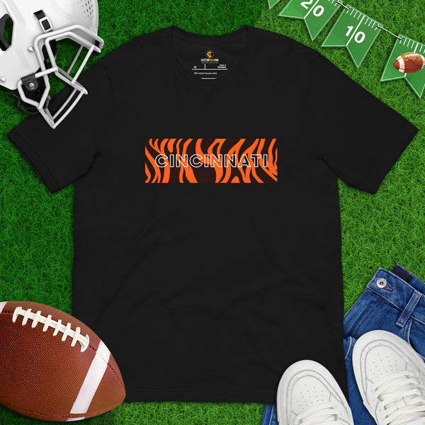 Cincinnati T-Shirt - Ohio State Tee - Game Day Shirt - Football Tee - Vintage Football Shirt - Gift for Football Fan & Lover - Ohio Tee - Black