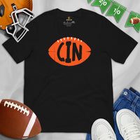 CIN T-Shirt - Cincinnati T-Shirt - Ohio State Tee - Game Day Shirt - Football Tee - Vintage Football Shirt - Gift for Football Fan & Lover - Black