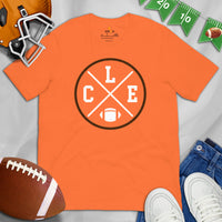 CLE Shirt - CLE Tees - Cleveland Shirt - Ohio State Tee - Football Tee - Game Day Shirt - Vintage Football Shirt - Gift for Football Fan - Orange