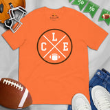 CLE Shirt - CLE Tees - Cleveland Shirt - Ohio State Tee - Football Tee - Game Day Shirt - Vintage Football Shirt - Gift for Football Fan - Orange