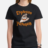 Coffee T-Shirt - Gift Ideas, Presents For Coffee Lovers, Connoisseur & Snobs - Coffee Date Outfit & Attire - Espresso Patronum Tee - Black, Women
