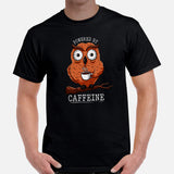 Coffee T-Shirt - Gift Ideas, Presents For Coffee Lovers, Connoisseur & Snobs - Coffee Date Outfit & Attire - Powered By Caffeine Shirt - Black, Men