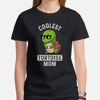 Coolest Tortoise Mom T-Shirt - Loggerhead, Sea & Nautical Turtle Tee - Gift for Turtle Mom & Animal Lovers - Zoo & Safari Shirt - Black