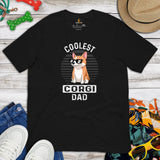 Corgi Dog Themed Clothes & Attire - Gifts for Dog Dads & Lovers - Funny Canine Tee Shirts For Humans - Coolest Corgi Dad T-Shirt - Black