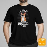 Corgi Dog Themed Clothes & Attire - Gifts for Dog Dads & Lovers - Funny Canine Tee Shirts For Humans - Coolest Corgi Dad T-Shirt - Black, Plus Size