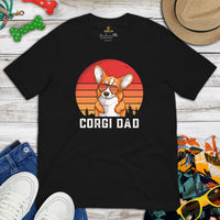 Corgi Dog Themed Clothes & Attire - Gifts for Dog Dads & Lovers - Funny Canine Tee Shirts & Outfit For Humans - Corgi Dad T-Shirt - Black