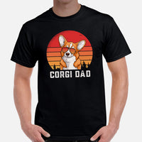 Corgi Dog Themed Clothes & Attire - Gifts for Dog Dads & Lovers - Funny Canine Tee Shirts & Outfit For Humans - Corgi Dad T-Shirt - Black, Men