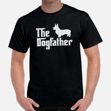 Corgi Dog Themed Clothes & Attire - Gifts for Dog Dads & Lovers - Funny Canine Tee Shirts & Outfit For Humans - The Dogfather T-Shirt - Black, Men