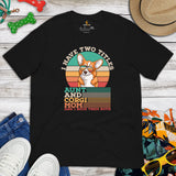 Corgi Dog Themed Clothes, Attire - Gifts for Dog Moms & Lovers - Funny Canine Tee Shirts, Outfit For Humans - Aunt & Corgi Mom T-Shirt - Black