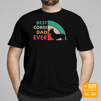 Corgi Dog Themed Clothes - Gifts for Dog Dads & Lovers - Funny Canine Tee Shirts & Outfit For Humans - Best Corgi Dad Ever T-Shirt - Black, Plus Size