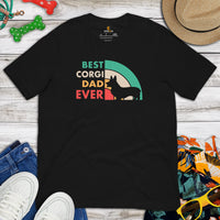 Corgi Dog Themed Clothes - Gifts for Dog Dads & Lovers - Funny Canine Tee Shirts & Outfit For Humans - Best Corgi Dad Ever T-Shirt - Black